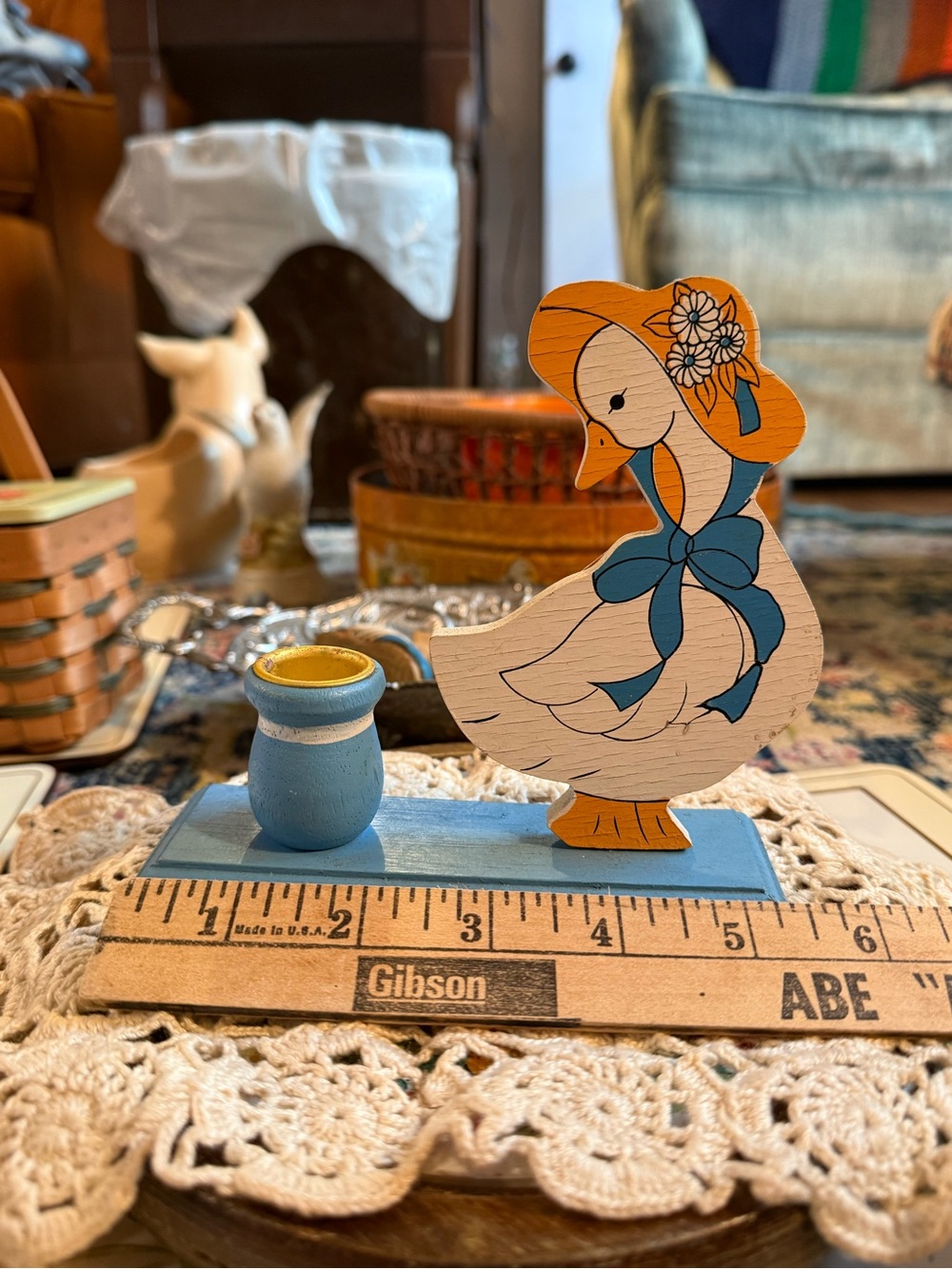 Cottagecore wooden goose candle holder with gold details #cottagecore #farmhouse